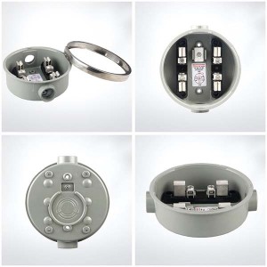 AM-100R-02 China low price energy watt box round 100amp meter socket